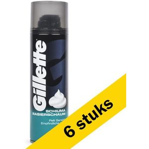 Aanbieding: 6x Gillette Sensitive Skin scheerschuim (200 ml)