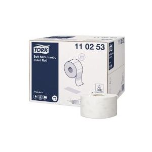 Toiletpapier Tork Soft mini Jumbo 110253 2-laags | 12 rollen | Geschikt voor Tork T2 dispenser