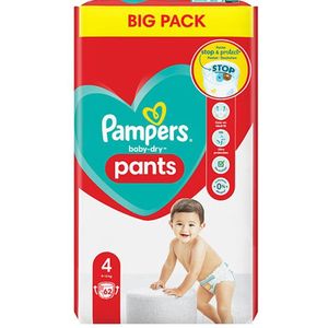 Pampers Baby-Dry luierbroekjes maat 4 (62 luiers)