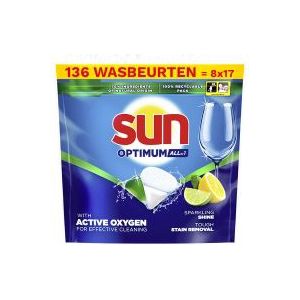 Sun Optimum All-in-1 Citroen Vaatwastabletten (8 stuks - 136 wasbeurten)