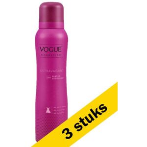 3x Vogue deodorant spray for her - Extravagant (150 ml)