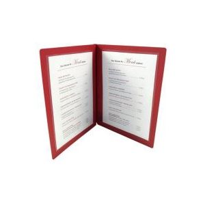Jalema afwasbare menukaart A4 met schroeven (bordeaux rood)