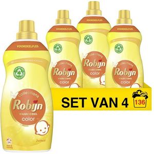 Aanbieding: Robijn Klein & Krachtig vloeibaar wasmiddel Color Zwitsal 1,19 liter (4 flessen - 136 wasbeurten)