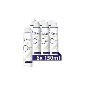 Dove 0% deodorant Original (6x 150 ml)