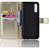 Retro Crazy Horse Texture Horizontal Flip Leather Case for Galaxy A70  with Holder & Card Slots & Photo Frame (Gold)