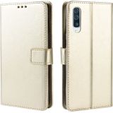 Retro Crazy Horse Texture Horizontal Flip Leather Case for Galaxy A70  with Holder & Card Slots & Photo Frame (Gold)