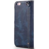 For iPhone 6 Plus / 6s Plus Denior Oil Wax Cowhide Magnetic Button Horizontal Flip Leather Case with Card Slots & Wallet(Dark Blue)