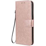 For Huawei P40 Pro Pressed Printing Sunflower Pattern Horizontal Flip PU Leather Case with Holder & Card Slots & Wallet & Lanyard(Rose Gold)