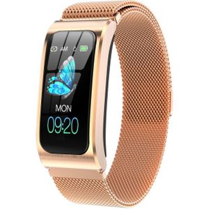 AK12 1.14 inch IPS Color Screen Smart Watch IP68 Waterproof Metal Watchband Support Call Reminder /Heart Rate Monitoring/Blood Pressure Monitoring/Sleep Monitoring/Predict Menstrual Cycle Intelligently(Gold)