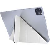 Silk Texture Horizontal Deformation Flip Leather Case with Three-folding Holder For iPad Air (2020) 10.9(White)