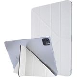Silk Texture Horizontal Deformation Flip Leather Case with Three-folding Holder For iPad Air (2020) 10.9(White)