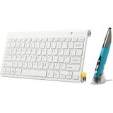 KM-909 2.4GHz Wireless Multimedia Keyboard + Wireless Optical Pen Mouse with USB Receiver Set for Computer PC Laptop  Random Pen Mouse Color Delivery(White)