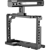 YELANGU C18 YLG0915A-B Video Camera Cage Stabilizer with Handle for Panasonic Lumix DC-S1H / DC-S1 / DC-S1R (Black)