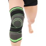 2 PCS Fitness Running Cycling Bandage Knee Support Braces Elastic Nylon Sports Compression Pad Sleeve  Size:XL(Green)