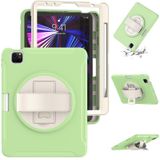 360 Degree Rotation PC + TPU Protective Case with Holder & Hand-strap For iPad Air 4 10.9 / Pro 11 2021/2020/2018(Matcha Green)