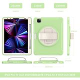 360 Degree Rotation PC + TPU Protective Case with Holder & Hand-strap For iPad Air 4 10.9 / Pro 11 2021/2020/2018(Matcha Green)