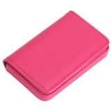 2 PCS PU Leather Metal Business Card Holder Magnetic Lychee Stainless Steel Business Card Case(Rose Red)