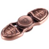 KASFLY Retro Zinc Alloy Fidget Spinner Toy Stress Reducer Anti-Anxiety Toy for Children and Adults  3.5 Minutes Rotation Time  Ceramic Beads Bearing  Two Leaves(Brown)