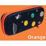 Deli 67093 Stationery Box Student Large Capacity Pencil Case(Orange)