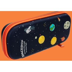 Deli 67093 Stationery Box Student Large Capacity Pencil Case(Orange)