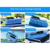 Car Cleaning Tools Car Washing Dewaxing Shan Cotton Brush Mop with Retractable Stainless Steel Tube(Grey)