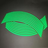 7 Sheets Motorcycle 18inch Wheel Stickers Modified Wheel Reflective Stickers(Green )