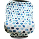 Multifunctional Enlarged Stroller Windshield Breastfeeding Towel Baby Seat Cover(Blue Dots)