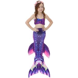 3 PCS / Sets Children Swimming Mermaid Tails Bikini Cosplay Mermaid Swimwear  Size: 140