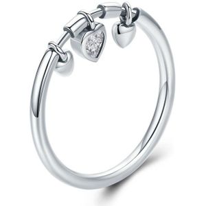 925 Sterling Silver Heart Diamond Ring Women Wedding Engagement Jewelry  Ring Size:8