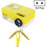 J15 1920 x 1080P HD Household Mini LED Projector with Tripod Mount Support AV / HDMI x 1 / USB x1 / TF x 1  Plug Type:EU Plug(Yellow White)