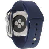 For Apple Watch Sport 42mm High-performance Longer Rubber Sport Watchband with Pin-and-tuck Closure(Dark Blue)