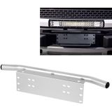 Jtron Light Universal License Plate Bumper Frame for Off-Road Jeep LED Work Light Bar Mounting Bracket with Front Bucket (Silver)