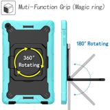 For Samsung Galaxy Tab A10.1 (2019) T510 Contrast Color Shockproof Robot Silicone + PC Case with Wristband Holder(Mint Green + Black)