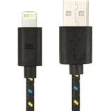 Geweven Nylon stijl USB 8 Pin Data Transfer / laad Kabel voor iPhone 6 / 6S & 6 Plus / 6S Plus  iPhone 5 & 5S & 5C  Lengte: 1 meter (zwart)