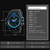 SKMEI 1155B Multifunctional Men Outdoor Sports Noctilucent Waterproof Large Dial Wrist Watch(Grey Black)