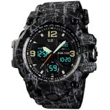 SKMEI 1155B Multifunctional Men Outdoor Sports Noctilucent Waterproof Large Dial Wrist Watch(Grey Black)