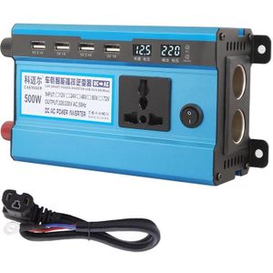 Carmaer 48V to 220V 500W Double Socket Car Double Digital Display Inverter Household Power Converter