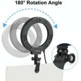 PULUZ 6.2 inch 16cm Ring Selfie Light 3 Modes USB Dimmable Dual Color Temperature LED Curved Vlogging Photography Video Lights with  Monitor Clip Holder(Black)