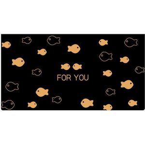 12 PCS Black Bronzing Greeting Card Holiday High-End Golden Blessing Greeting Card With Envelope(Small Fish)