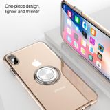 Transparent TPU Metal Ring Case for iPhone XS  with Metal Ring Holder (Transparent)