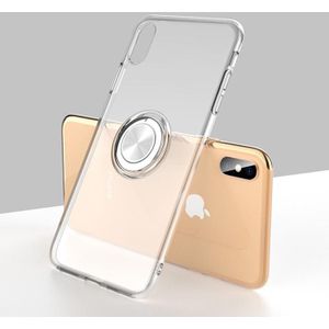 Transparent TPU Metal Ring Case for iPhone XS  with Metal Ring Holder (Transparent)