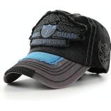 YANG GUAN Eagle Pattern Embroidered Washed Baseball Cap Sun Protection Cap  Size: 54cm(Black)