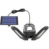 1 in 1 Outdoor Solar Waterproof Garden Decoration LED Folding Tri-Leaf Lamp Garage Light(Warm White Light)
