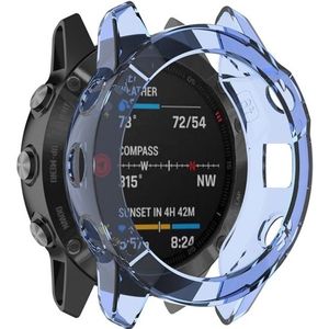 For Garmin Fenix 6 TPU Half Coverage Smart Watch Protevtice Case (Blue)