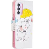 For Samsung Galaxy A82 5G Colored Drawing Horizontal Flip Leather Case with Holder & Card Slots & Wallet(Elephant under the Umbrella)