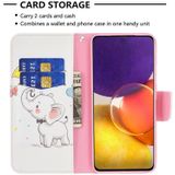 For Samsung Galaxy A82 5G Colored Drawing Horizontal Flip Leather Case with Holder & Card Slots & Wallet(Elephant under the Umbrella)