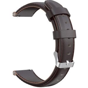 Voor Garmin Forerunner 245 Oil Wax Kalfsleer Strap(Koffie)