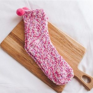 3 Pairs Christmas Women Fluffy Socks Warm Winter Cosy Lounge Socks( Rose red)