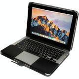 For Macbook Pro Retina 15.4 inch Laptop Crazy Horse Texture Horizontal Flip Leather Case(Black)