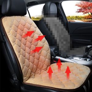 Car 24V Front Seat Heater Cushion Warmer Cover Winter Heated Warm  Single Seat (Beige)